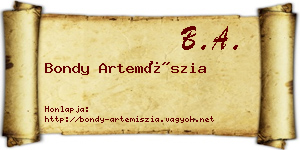 Bondy Artemíszia névjegykártya